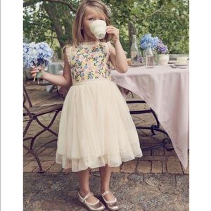 Mini Boden Floral Embroidered Tulle Dress 4-5Y